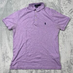 Ralph Lauren Polo Shirt Mens Medium‎ Purple Custom Slim Fit Short Sleeve